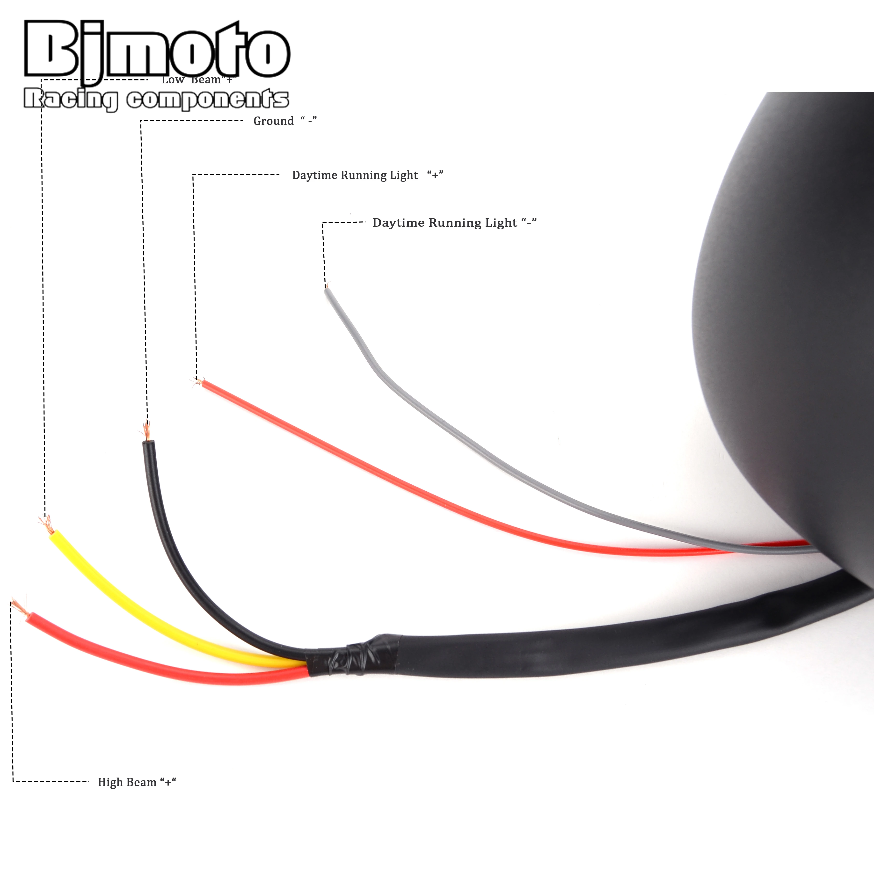 BJMOTO Универсальный черный 6,5 ''светодиодный мотоциклетный головной светильник налобный фонарь для Honda Yamaha Suzuki мотоциклов/крейсеров/чопперов/кафе