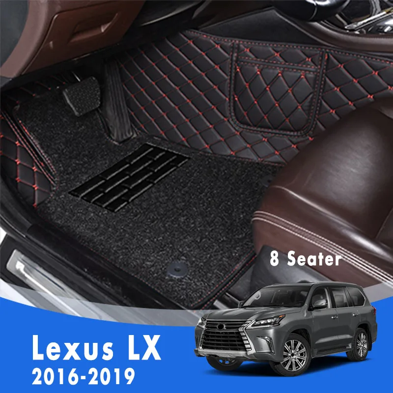 

For Lexus LX 2019 2018 2017 2016 (8 Seats) Luxury Double Layer Wire Loop Car Floor Mats Carpet Rugs Auto Accessories Interior
