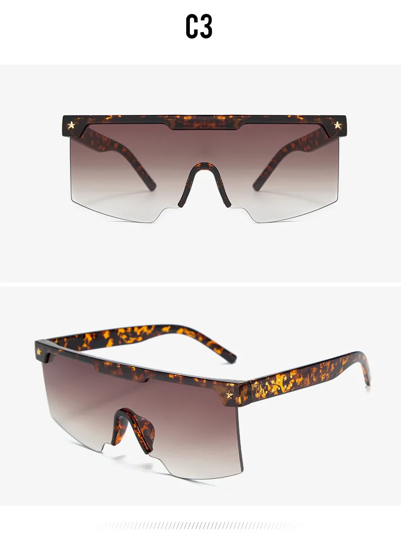 Oversized Square Sunglasses Men Luxury Brand Women Sun Glasses Vintage Designer UV400 Retro brwon Male Eyewear FML
