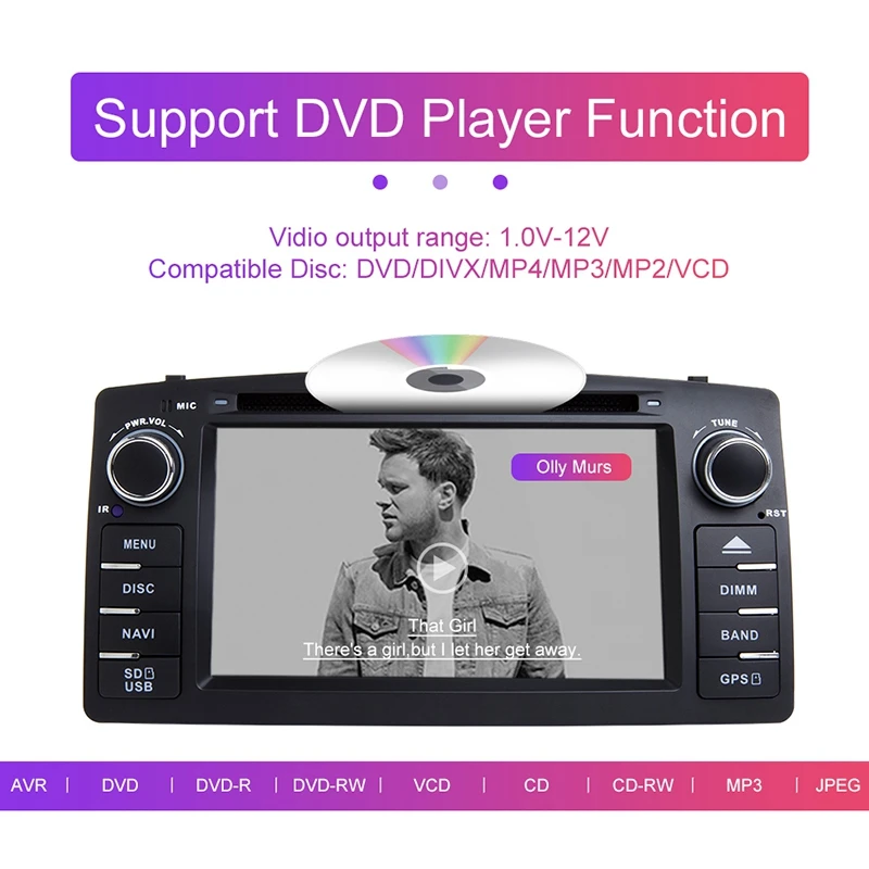 Android 9,0 автомобильный dvd-плеер для Toyota Corolla E120 BYD F3 2 Din Автомобильный мультимедийный Стерео gps Авторадио Навигация(с камерой
