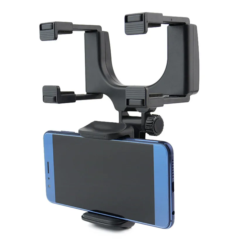 

Universal Car Rearview Mirror Mount Holder Stand Cradle Mechanical Clamp For Cell Phone handsfree Accessories 90718
