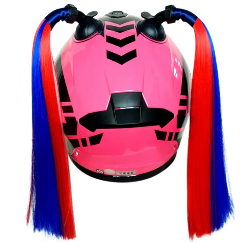Мотоциклетный шлем косички женский парик с косами для мотоциклетных шлемов 6 цветов Twist Dual Pigtail хвост