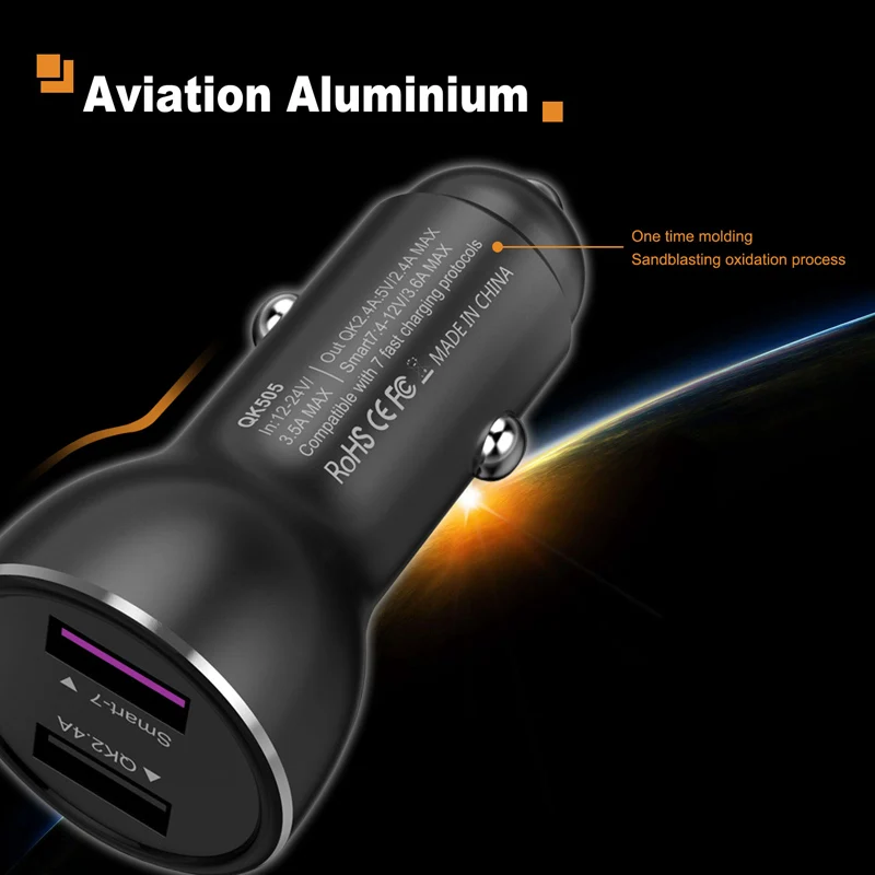 Новинка, автомобильное зарядное устройство, двойной usb порт, светодиодный дисплей A, быстрое зарядное устройство, универсальный совместимый адаптер для путешествий, зарядное устройство C163