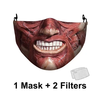

Original printed mask reusable mask washable dust-proof protective masque Halloween spoof terrorist wind-proof mask Mascarillas
