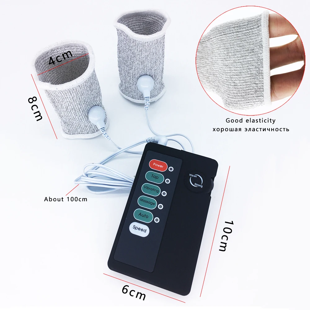Electric Shock Therapy Conductive Elastic Penis Ring Electric Play Cock Cage Penis Extender BDSM Electro Stimulator Male Sex Toy