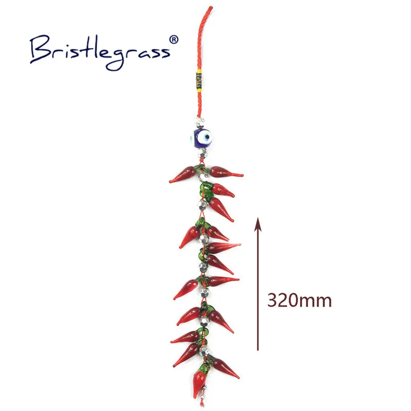 BRISTLEGRASS Turkish Blue Evil Eye Red Chili Tassel Amulets Lucky Charm Wall Hanging Pendants Pendulum Blessing Protection Decor 2