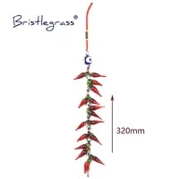 BRISTLEGRASS Turkish Blue Evil Eye Red Chili Tassel Amulets Lucky Charm Wall Hanging Pendants Pendulum Blessing Protection Decor 2