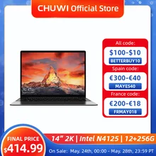 CHUWI GemiBook Pro 14 inch 2K Screen Laptop 12GB RAM 256GB SSD Intel Celeron Quad Core Windows 10 Computer with Backlit Keyboard