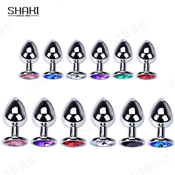 Anal Plug Sex Toys For Couple Adults Stainless Smooth Steel Dildo Butt Plug Tail Crystal Jewelry Trainer SHAKI Sex Products Shop 2