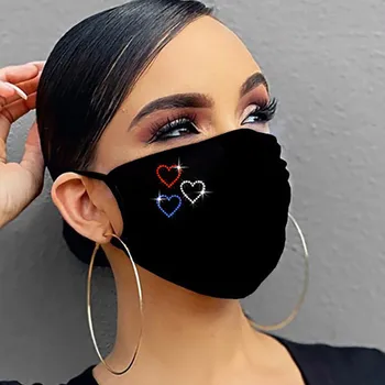 

Face Mask Women Reusable Outdoor Drill Breathable Fashion Ice Cotton Mask 1PC Breathable Protection Printing Face Mouth Mask #60