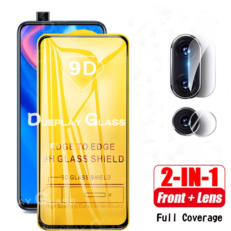 Защитное стекло для объектива 9D 2 в 1 Huawei Y9 Prime 2019 закаленное защиты экрана huawei y9 Y 9