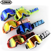 SOMAN Motorcycle Glasses Dirt Bike Motocross Goggles Gafas Motocross Cool Moto Goggle Oculos De Cross  Motorcycle Helmet Goggles