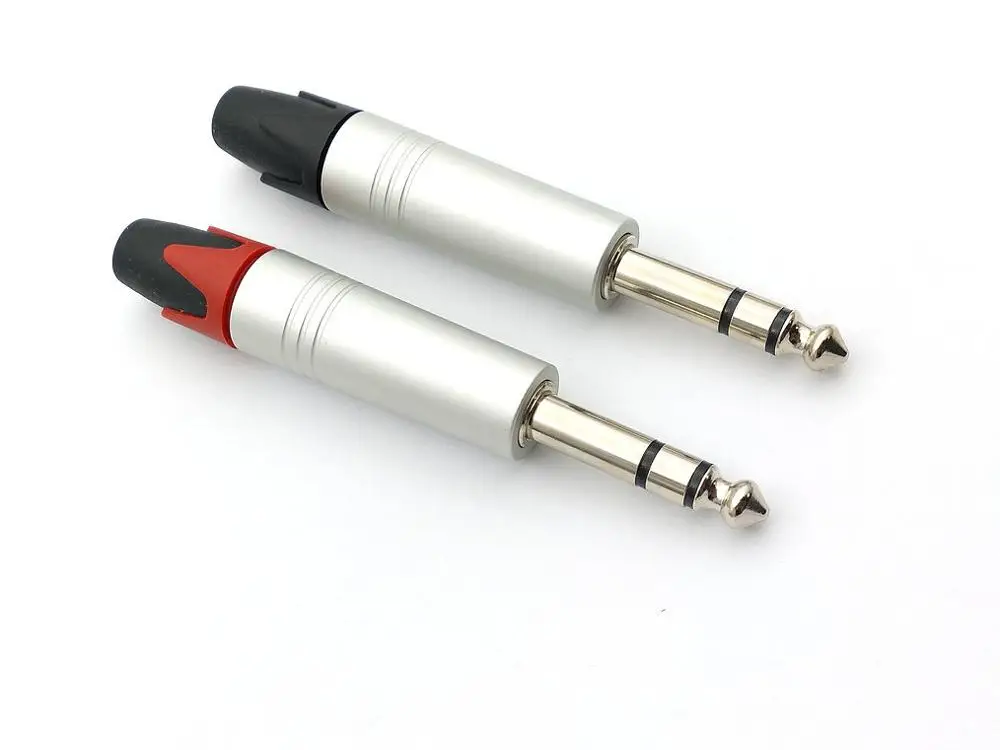 100pcs 6.35 mm stereo 6.5mm stereo (1/4 in) Jack Male Plug for DIY Cable