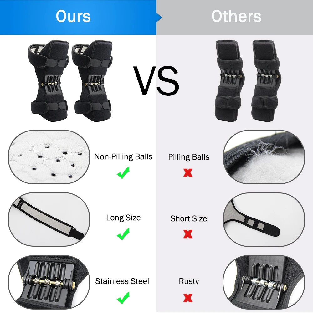1pc and 1 pair power joint support knee pads powerful rebound spring force knee support professional 1pc and 1 pair power joint support