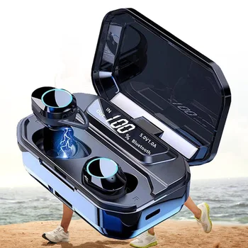 

New TWS 5.0 Bluetooth 9D Stereo Earphone Wireless Earphones IPX7 Waterproof Earphones 3300mAh LED Smart Power Bank Phone Holder