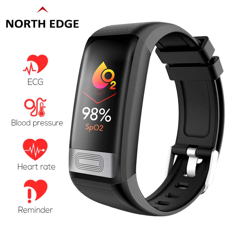 

NORTH EDGE Men's Smart Bracelet Sport Smart watch ECG Blood Oxygen Heart Rate Monitor Blood Pressure IP67 Fitness Tracker Band