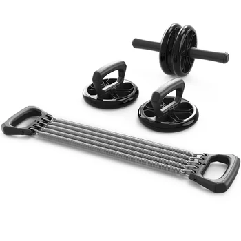 

3-in-1 Pro AB Wheel Roller With Push-Up Bar And Chest Expander For Men Women Gym Home Workout Abdominal Exercise