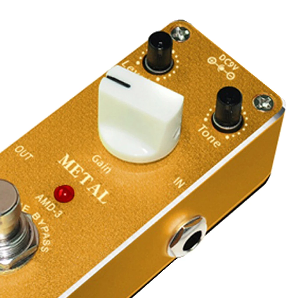 

Distortion Guitar Effects Pedal True Bypass Switch Button Golden