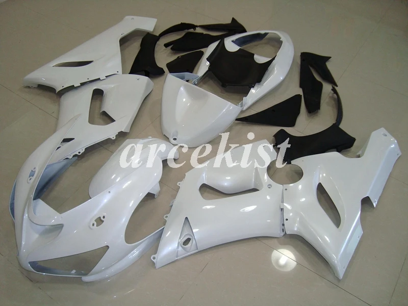 4 подарки ABS Обтекатели комплект подходит для kawasaki Ninja ZX6R 636 2005 2006 6R 05 06 ZX-6R обтекатель кузова набор жемчужно-белый