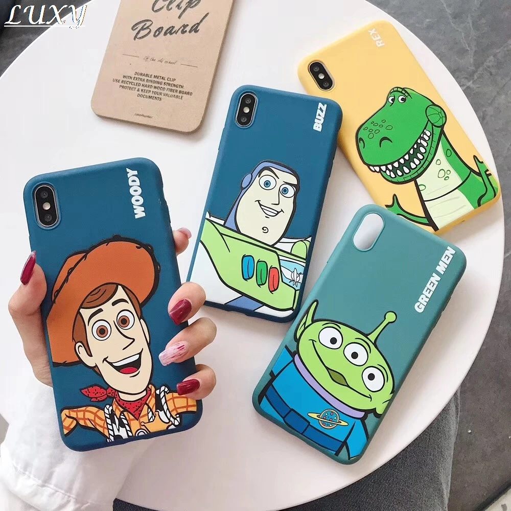 

Cute Cartoon Toy Story candy tpu Phone case cover for iPhone 7 7Plus 8 8Plus 6 s Plus X XS Max Xr WOODY BUZZ REX soft coque