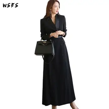 

Autumn Dress Korean Elegant Suit Gothic Women Dresses Dinner Big Size Bandage Bodycon Vintage Black Sexy Party Long Aline Clothe