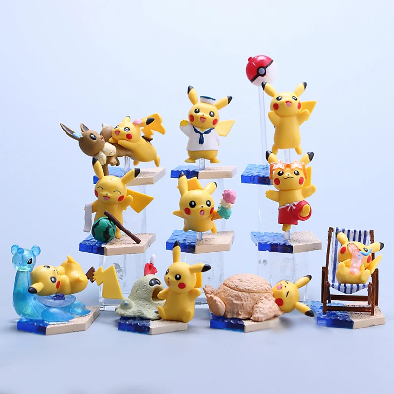 Takara Tomy 10 шт./компл. Пикачу фигурка Покемон Карманный Монстр Кукла Ex Мячик с эльфом Детские игрушки Подарки Игрушка