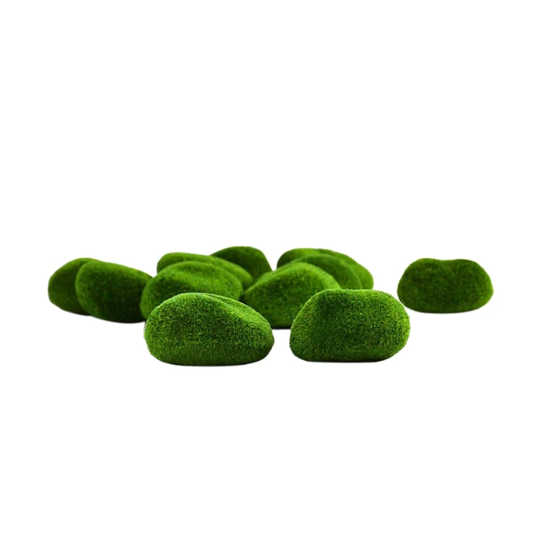 

HOT SALE Mini Landscape Fairy Garden Mini Decorative Ornaments Artificial Fake Moss Lawn Covered with Moss Stone