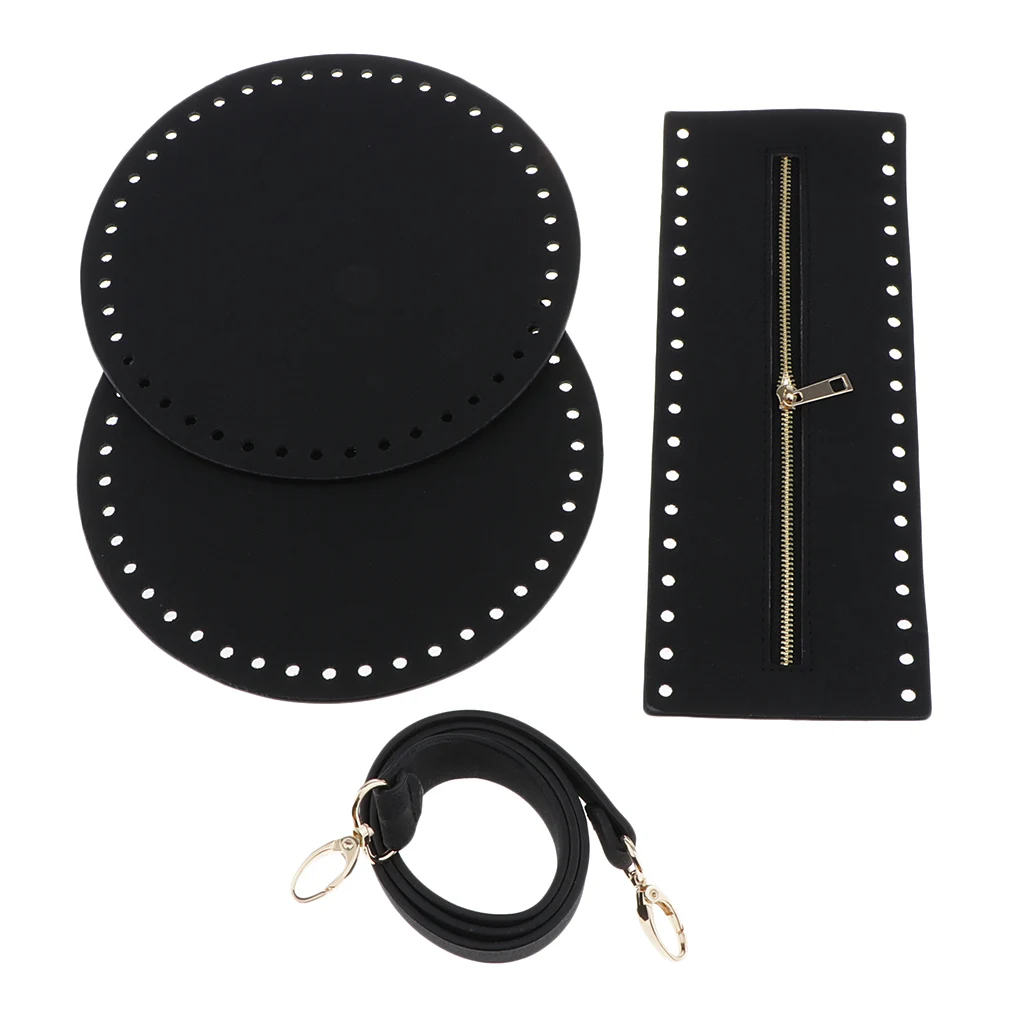 PU Leather Crochet Bag Bottom Zip Closure Cross Body Bag Making Supplies