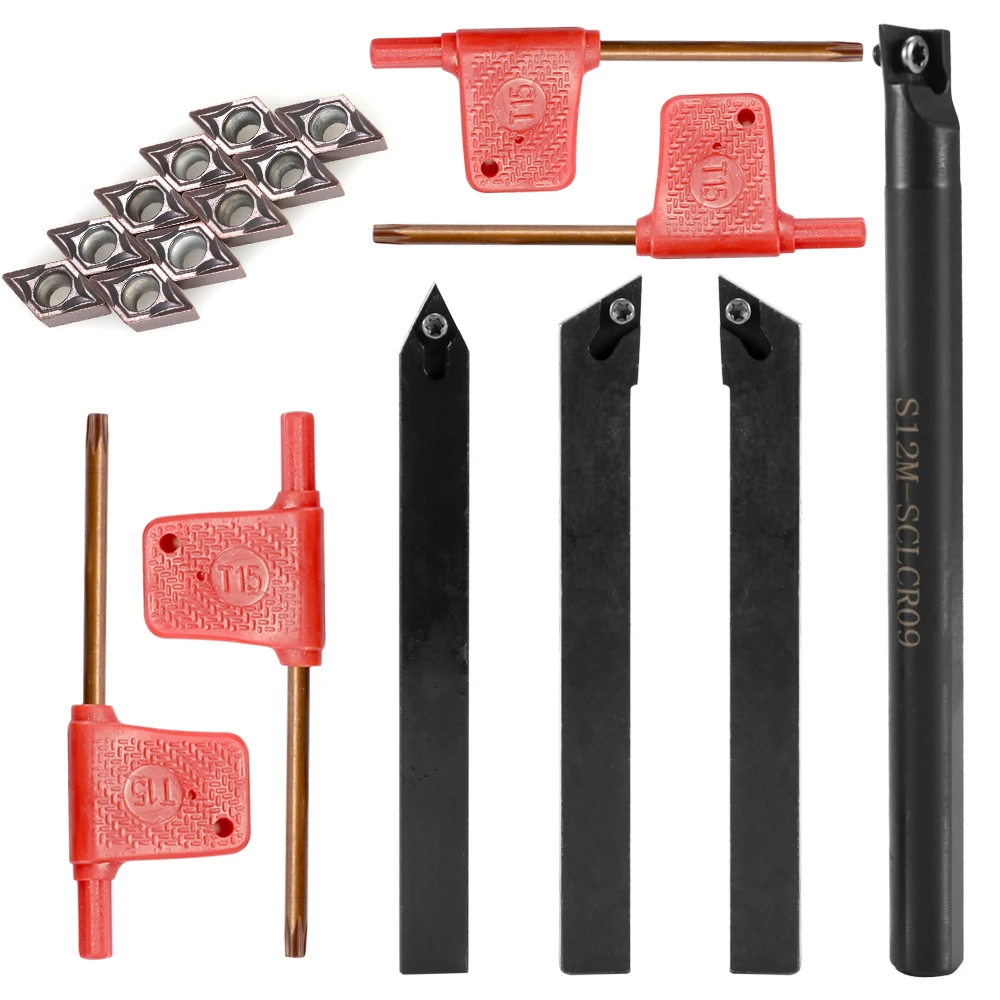 

Practical Tough Carbide Inserts Lathe Boring Bar Holder Extension Rod Set With Wrench Semi-finishing Rod Industrial Lathe Tools