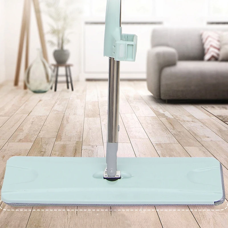 Spin Flat Mop Free Hand Washing Stainless Steel Handle Spin Mop Home House Office Cleaning Tool Pad Kitchen Floor Clean