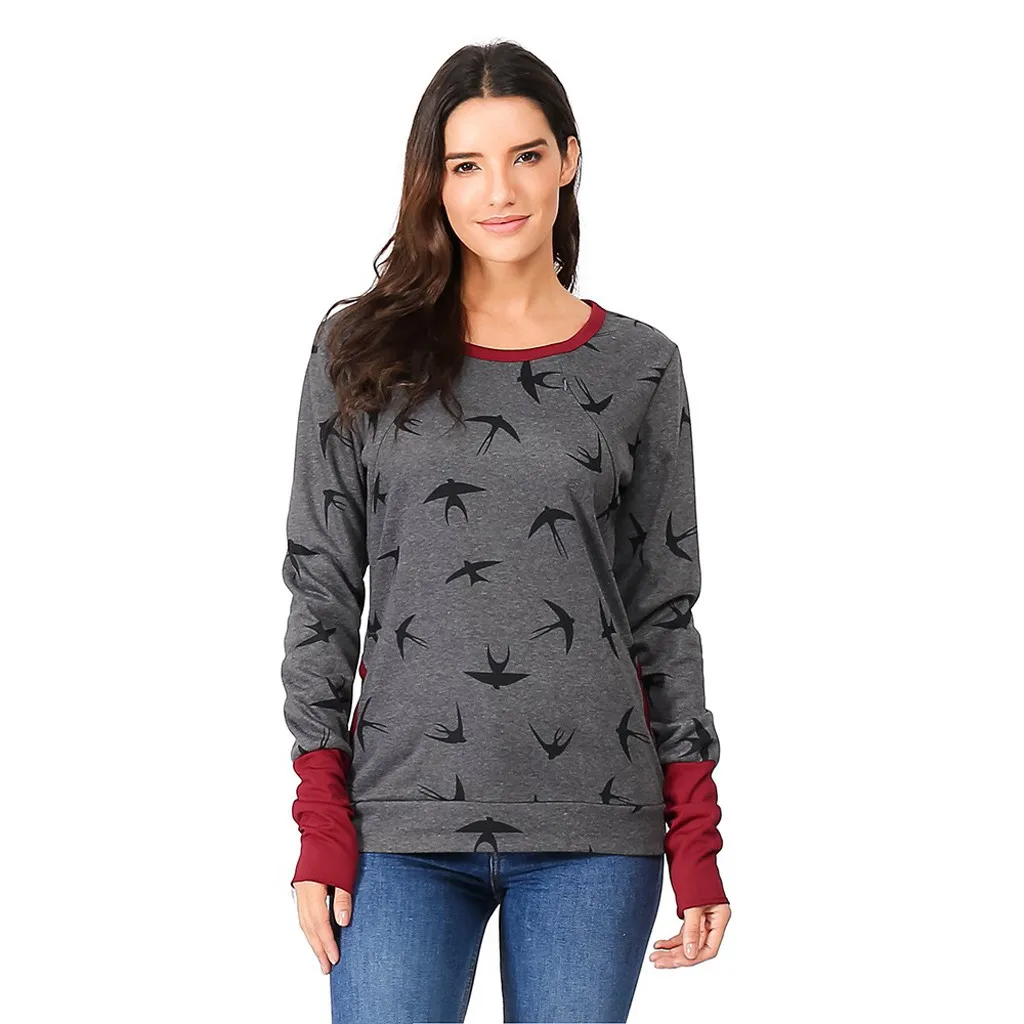 

2019 New Warm Womens Maternity Hoodie Tops Sweatershirt Breastfeeding Nursing Jumper Tops Spring Fashion Maternity Clothing Tops