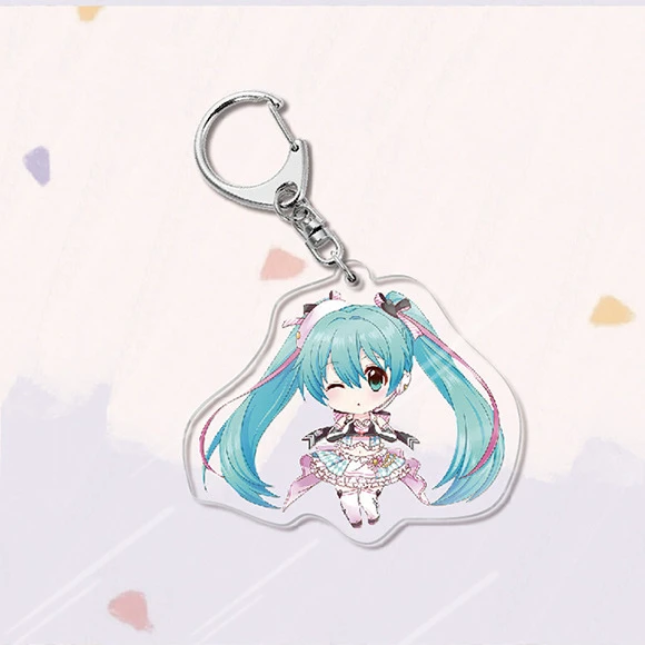 Hatsune Miku Anime Figure Keychain Pendant Key Buckle Acrylic Two-Sided Hatsune Miku Anime Figure Acrylic Models Keychain Gifts teenage mutant ninja turtles toys