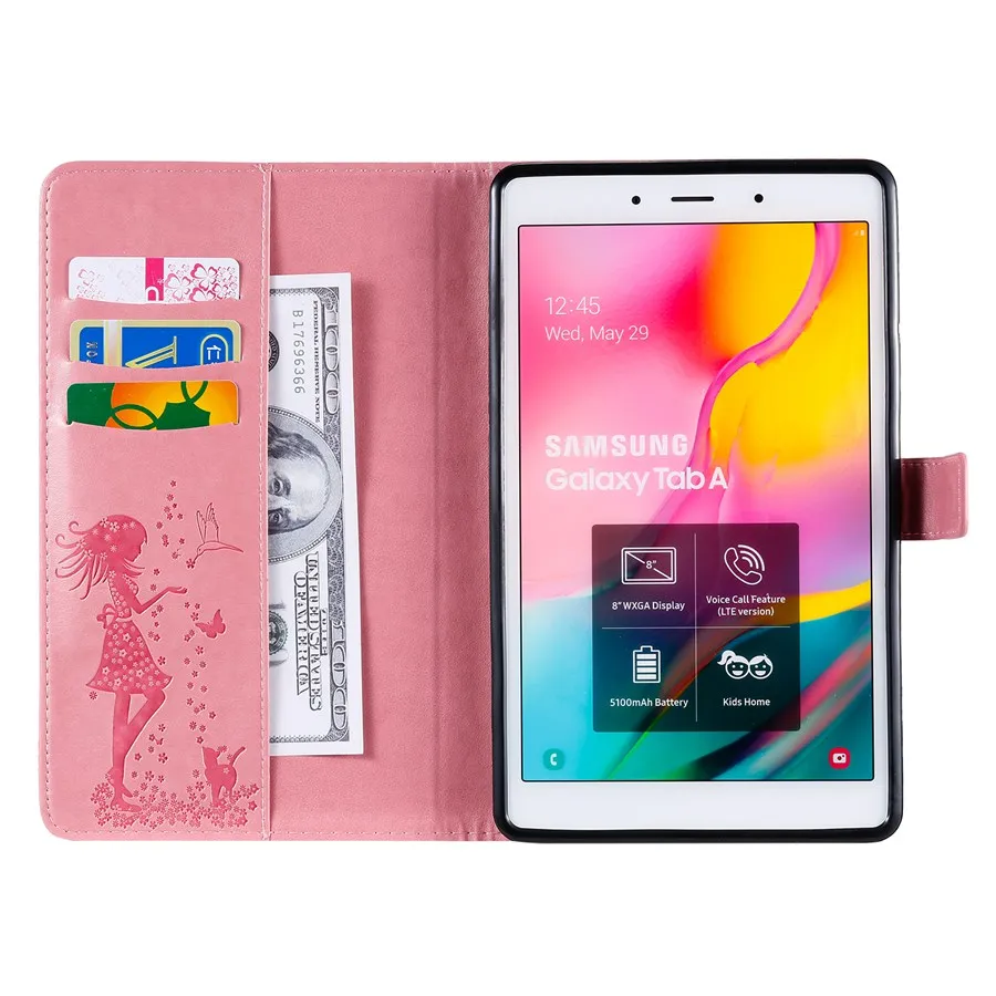 Чехол из искусственной кожи чехол для samsung Galaxy Tab A 8,0 SM-T290 чехол для SM-T295 с отделениями для карт чехол для планшета+ пленка+ ручка