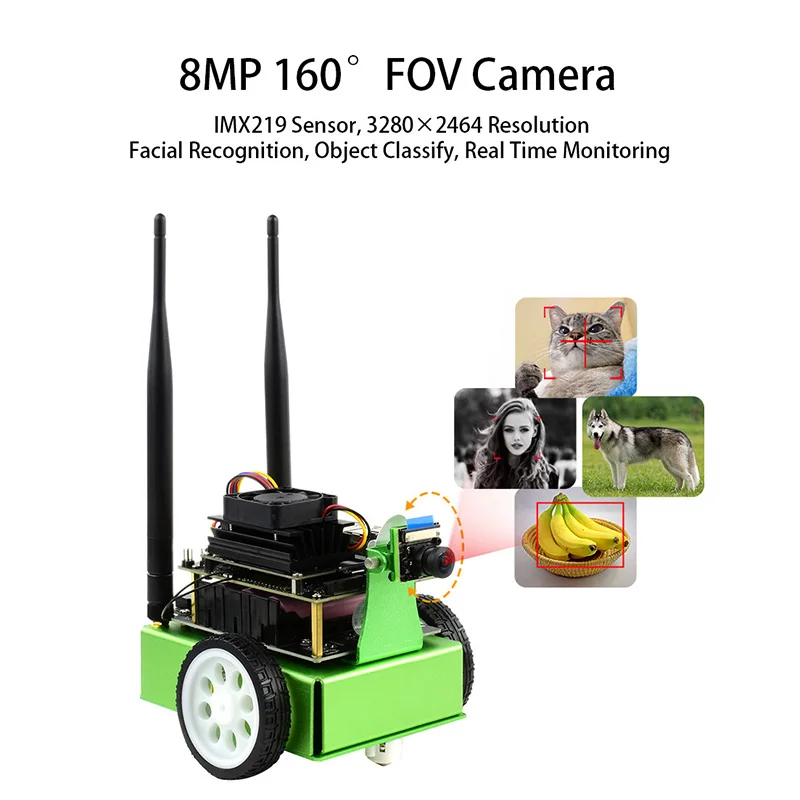 Дополнения для Jetson Nano сборки JetBot AI Smart Robot Kit поставляется с 8MP 160 ° FOV Camera Module