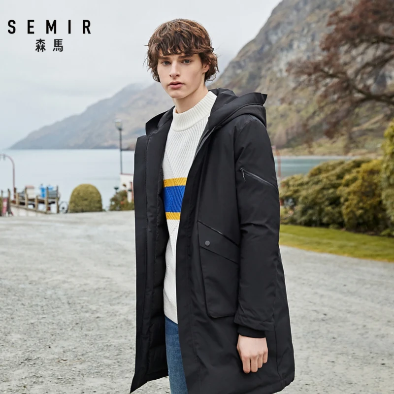 SEMIR, зимняя мужская куртка, s Качество, тепловое плотное пальто, снежный, красный, черный, Мужская теплая верхняя одежда, модная, белая, утиный пух, куртка для мужчин