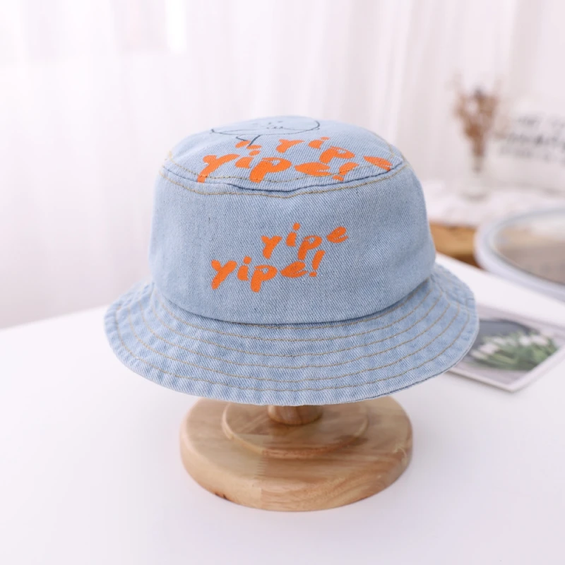 

Baby Casual Letter Print Fisherman Hat Women Men Unisex Breathable Cotton Bucket Hat Sun Harajuku Cap Fisherman's Hats
