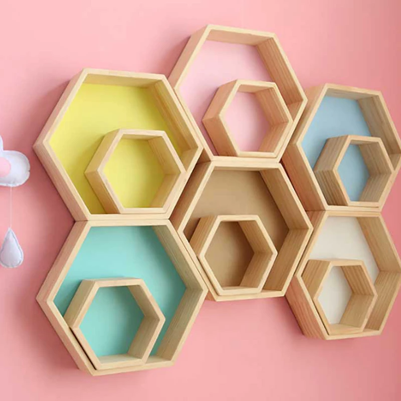 wooden shelves for nursery