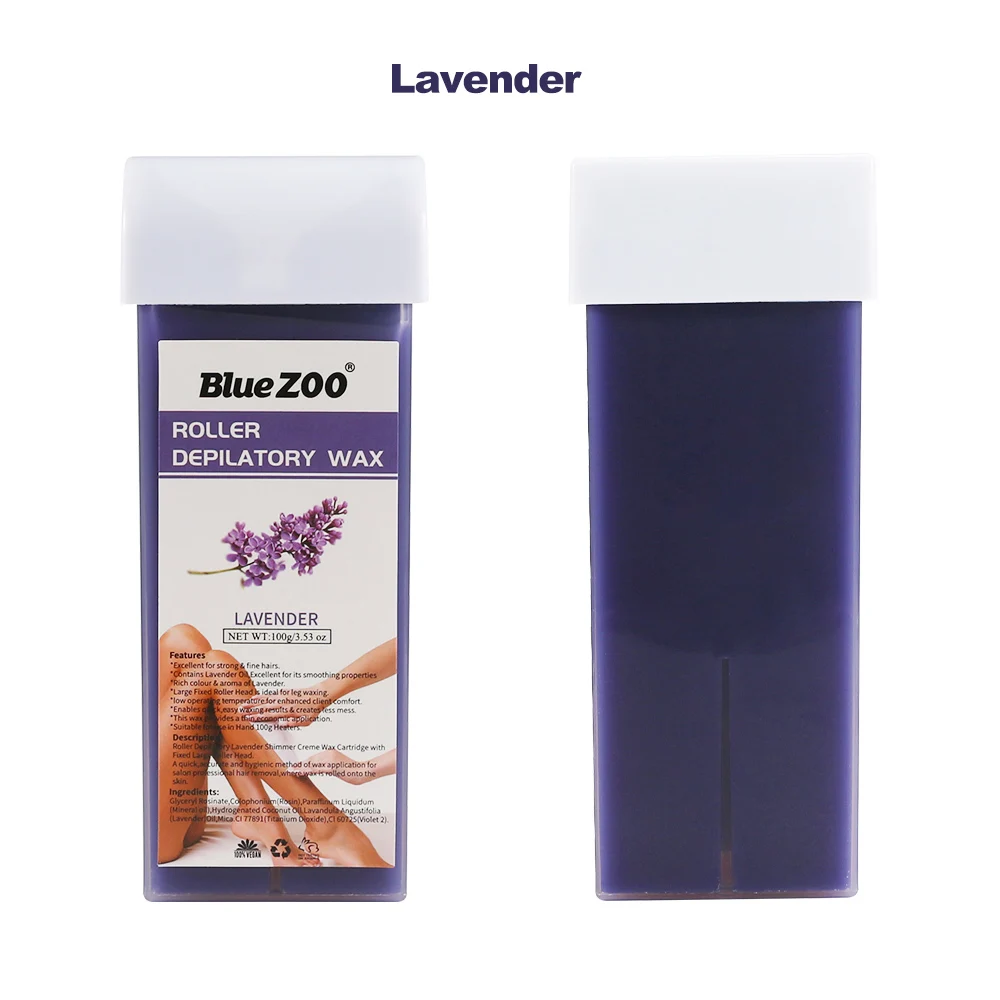Lavender Blue ZOO, 100 г, роликовый эпиляционный воск, эпилятор для рук, ног, подмышек, тела, воск для удаления волос, несколько ароматов, инструменты для удаления волос - Цвет: Lavender