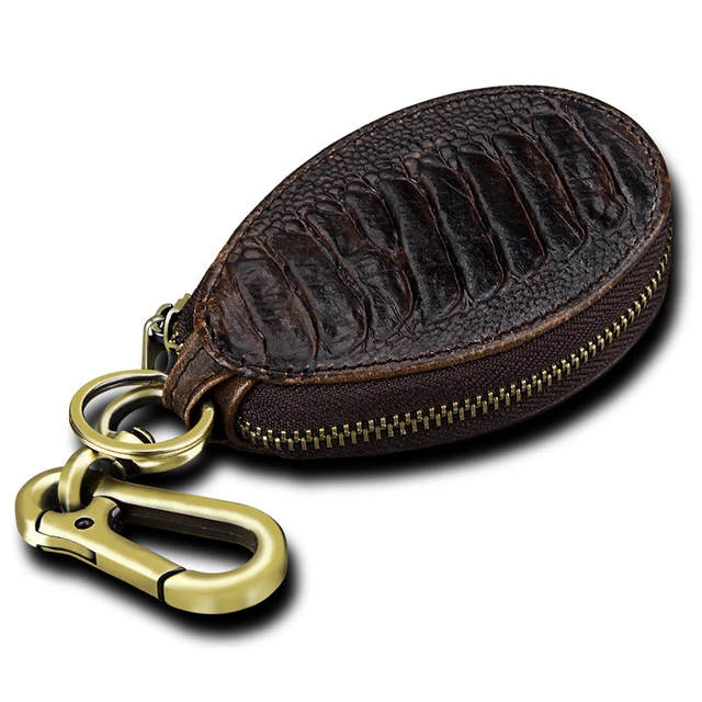 Zipper Car Leather Zipper Keychain  Genuine Leather Wallet Wallet -  Genuine Leather - Aliexpress