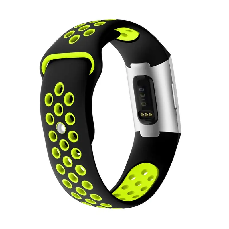 Two-tone Silicone Watch Band Wrist Strap For Fitbit Charge 3 Replacement Belt Bracelet Smart Watch Accessories