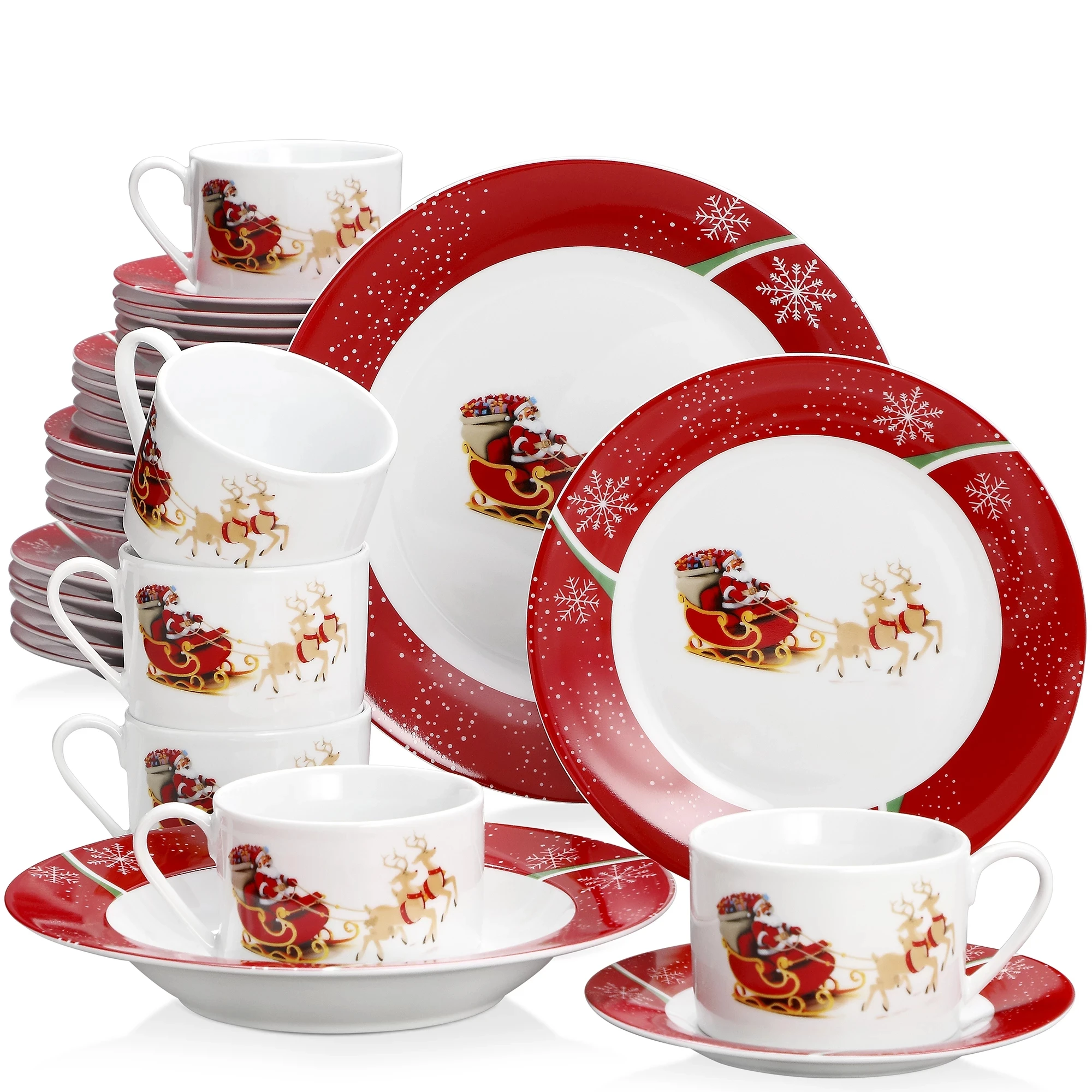 Veweet, Série Christmasdeer, Service De Table En Porcelaine Fête Noël 