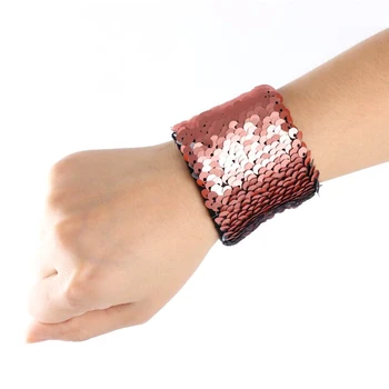 

12pcs Mermaid Slap Bracelet Party Favors Decorative Reversible Charm Sequins Flip Wristband Bracelet Hot Sales