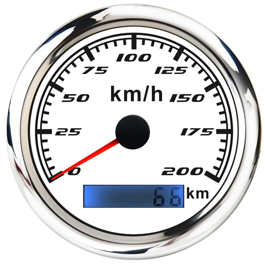  200KM/h 85mm Car Boat Digital GPS Speedometer Odometer Gauge Antenna with Rubber Plug for Motorcycle Yacht Vessel Vehicle
