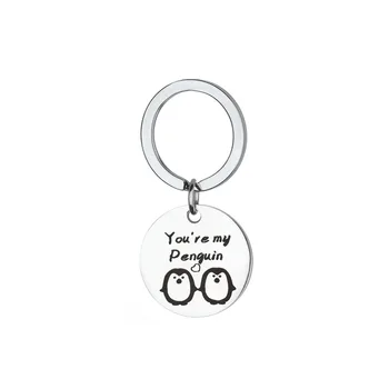 

You Are My Penguin Keychain Couple Penguin Badge Fashion Personality Stainless Steel Keychain Animal Jewelry Gift For Couples