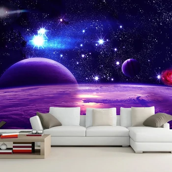 

Custom 3D Mural Wall Paper Universe Starry Sky Background Wall Painting Living Room Bedroom Self-adhesive Wallpaper Wall Decals