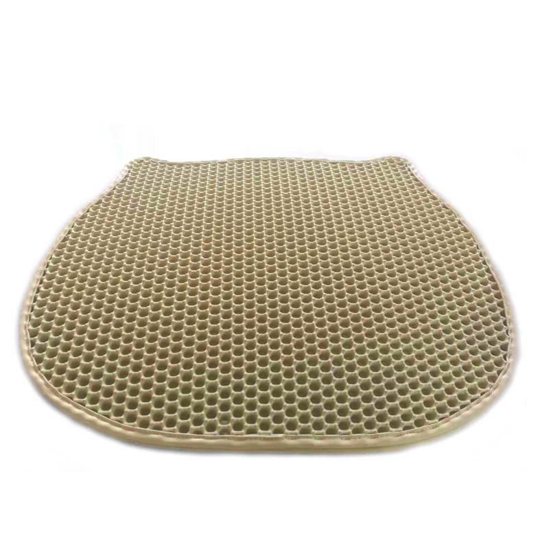 Beige Коврик для кошачьего туалета коврик для кошачьего туалета EVA сотовая двухслойная форма котенка водонепроницаемый устойчивый к моче коврик для кошачьего туалета - Цвет: Beige