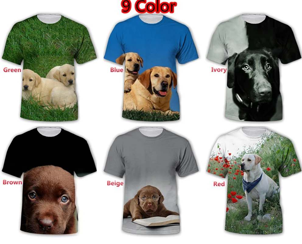 

2021 New 3D T-shirt for Men and Women Dog Print T-shirt