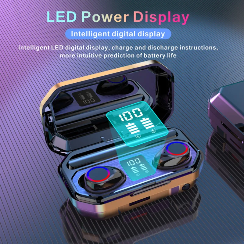 Mini TWS Earphones 3500mAh Charging Box LED Sport Headsets IPX7 Waterproof Earbuds Bluetooths 5 0 Mic HiFi Wireless Earpphone