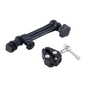 

11 inch DSLR Rig Movie Kit Articulating Magic Arm + Super Clamp Crab Plier Clip For Camcorder LCD Monitor Led Flash Light