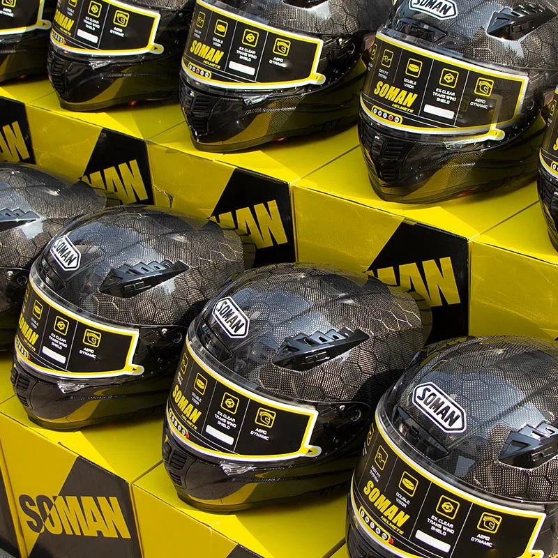 خوذة دراجة نارية أصلية من ألياف الكربون 100 عدسات مزدوجة 24k Soman X7 Helmets Aliexpress